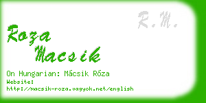 roza macsik business card