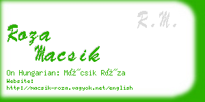 roza macsik business card